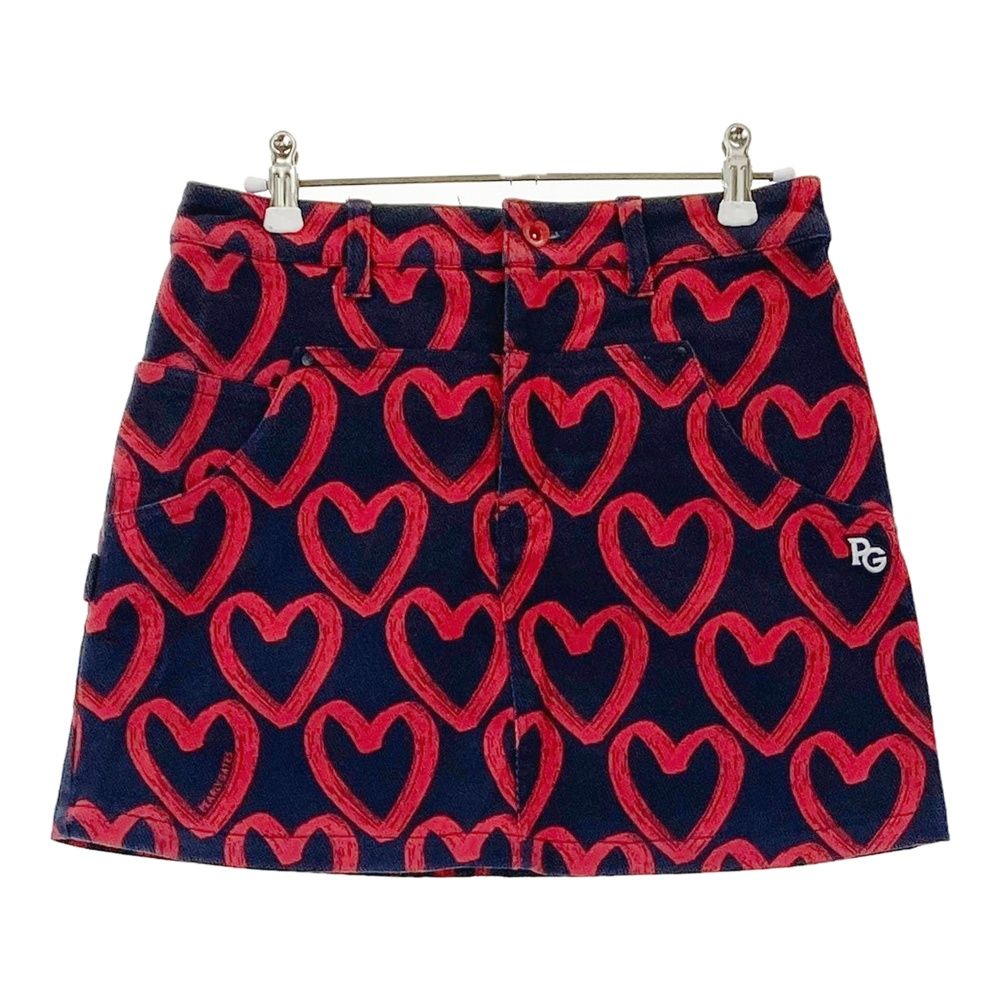サイズ：0 PEARLY GATES パーリーゲイツ スカート ハート 総柄