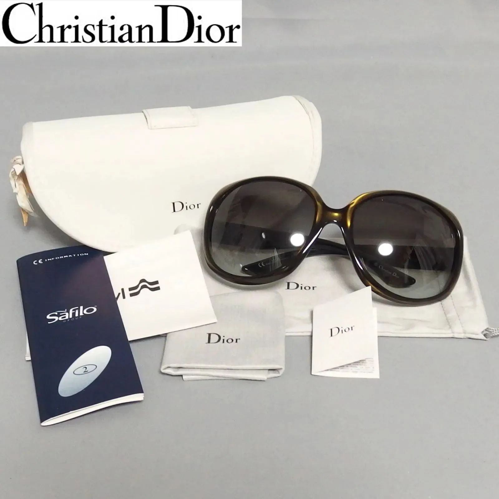 Christian Dior GLOSSY1 KIG5M ロゴ カーキ プラスチックフレーム サングラス ブラック クリスチャン ディオール