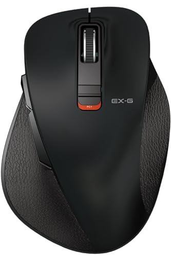 エレコム ワイヤレスマウス Bluetooth 静音 EX-G 握りの極み マルチペアリング Lサイズ 5ボタン ブラッ
