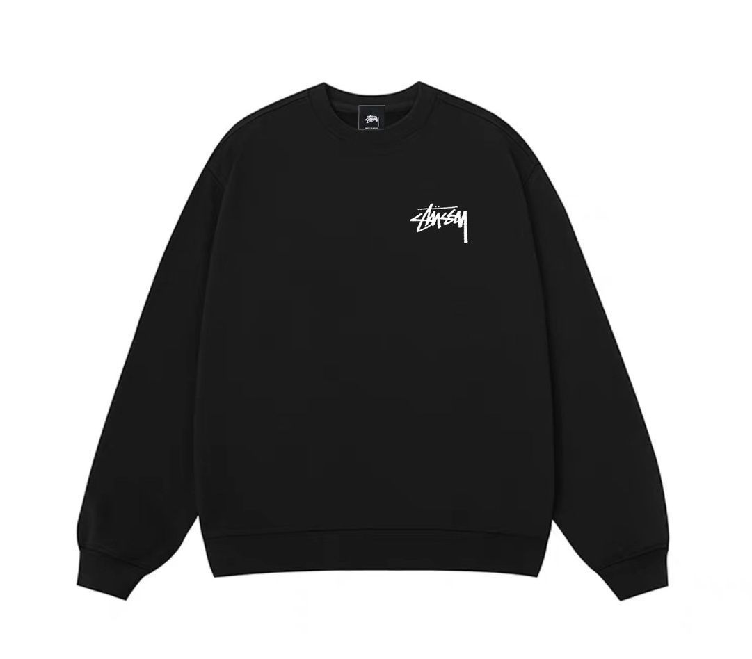 STUSSY（ステューシー）SS22 クラシックバックプリント ビッグロゴクルーネックスウェットシャツ 男女兼用 素材は350gの純綿フリース