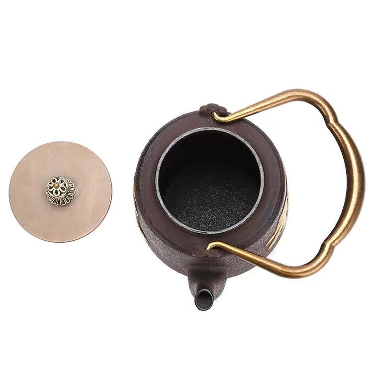 七賢人文亀甲砂鉄鉄瓶 般若勘渓