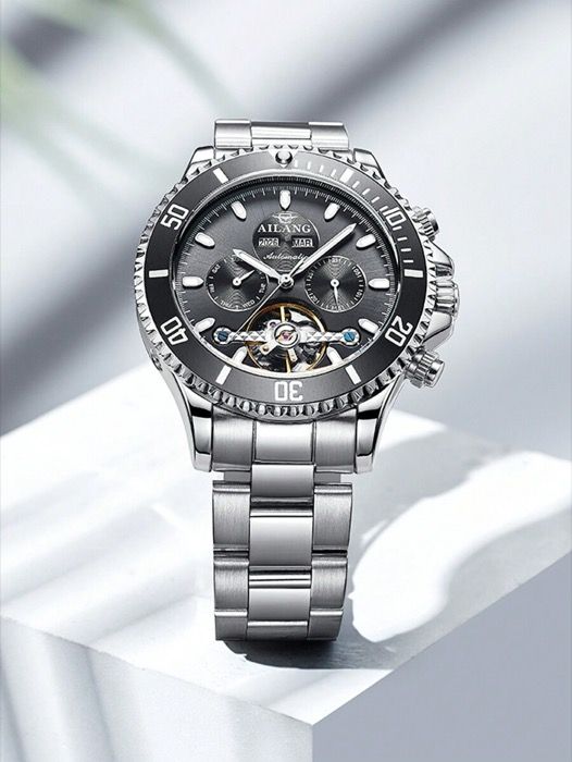 腕時計 メンズ 機械式 1個 緑-黒 モンスターシリーズ オートマチック メカニカル メンズ 防水 ルミノース 腕時計