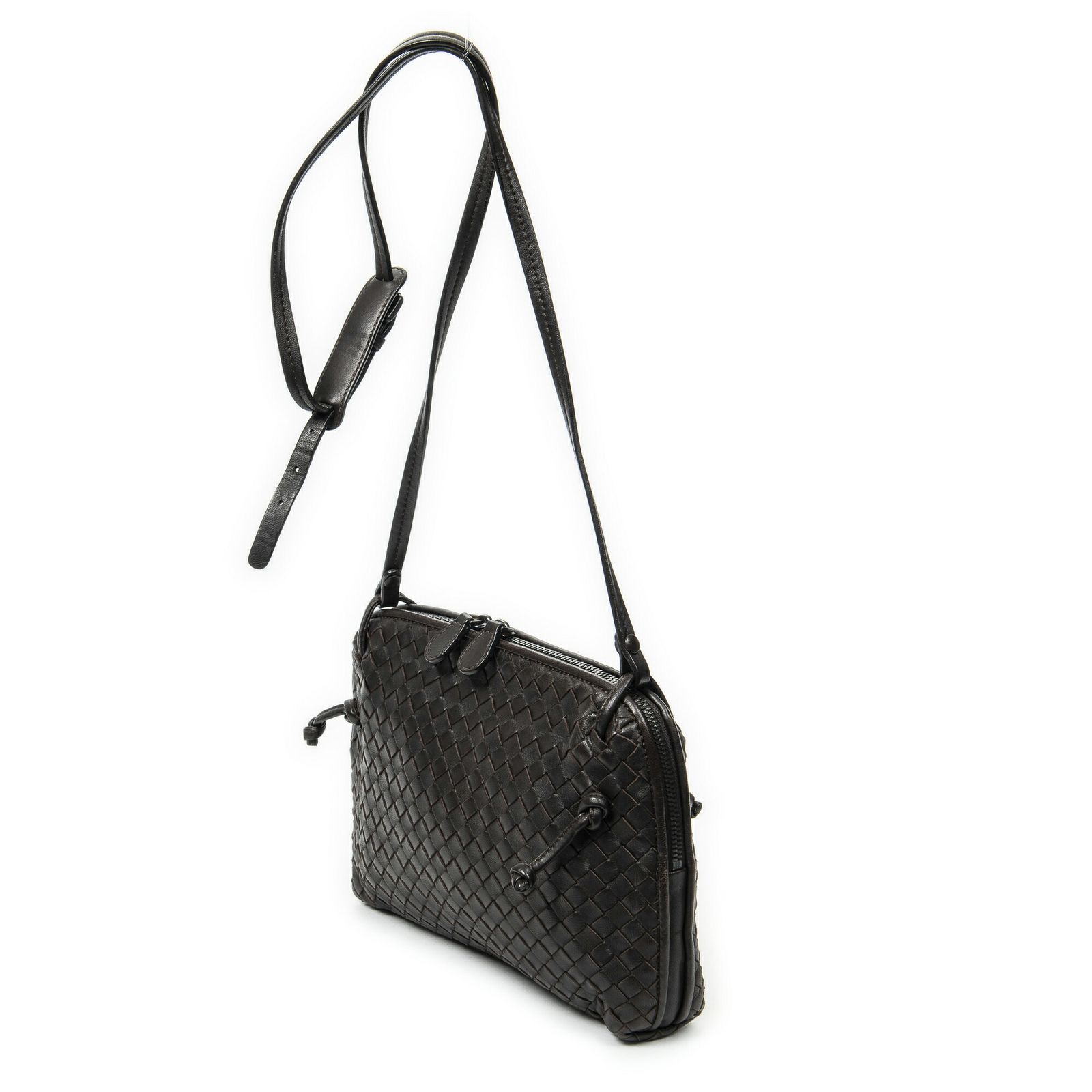 BOTTEGA VENETA ボッテガヴェネタノディーニ クロスボディダークブラウンイントレチャートレザーA