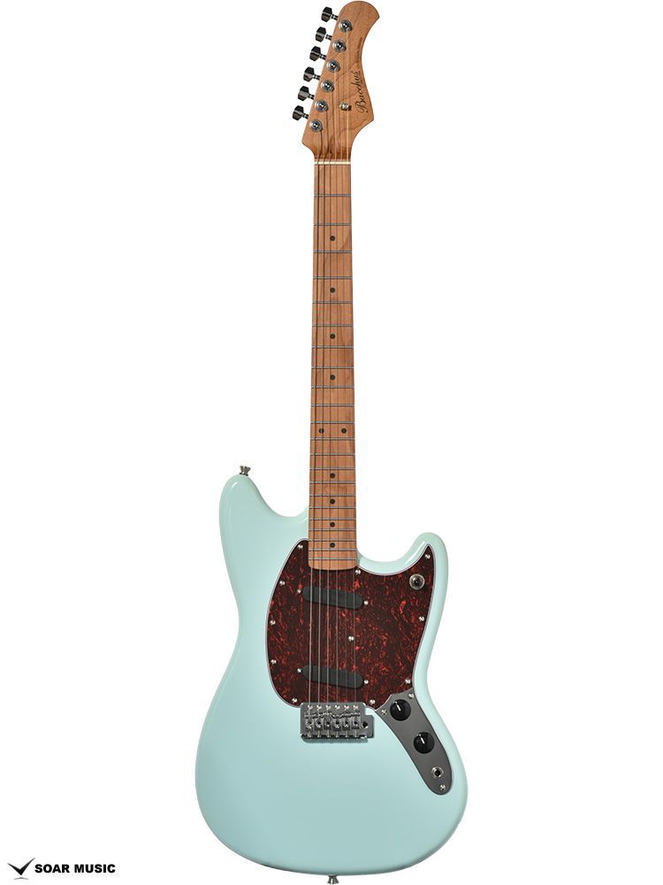 Bacchus BMS-1-RSM|M-TTPG PTL-SOB パステルソニックブルー べっ甲柄ピックガード 搭載 ムスタング サイクロンタイプ 3wayピックアップセレクター ミディアムスケール バッカス エレキギター