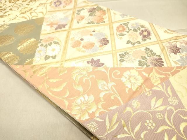 平和屋着物◎六通柄袋帯 唐織 天井花文 正絹 逸品 DAAW1040qa 平和