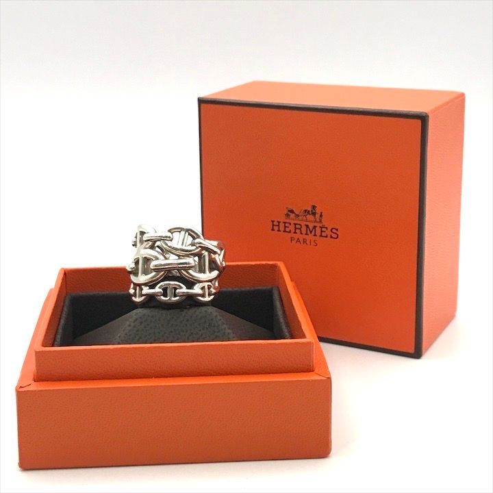 エルメス 箱付き　シェーヌダンクル　アンシェネ　リング　指輪　55 エルメス 箱付きシェーヌダンクルアンシェネリング指輪55