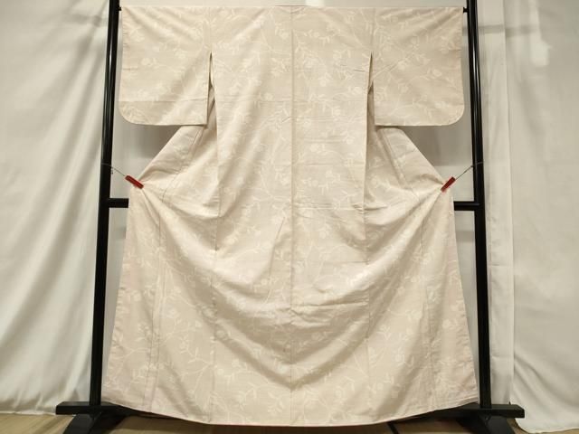 平和屋着物▽結城紬 単衣 菊文 100亀甲 飛び亀甲柄 正絹 逸品