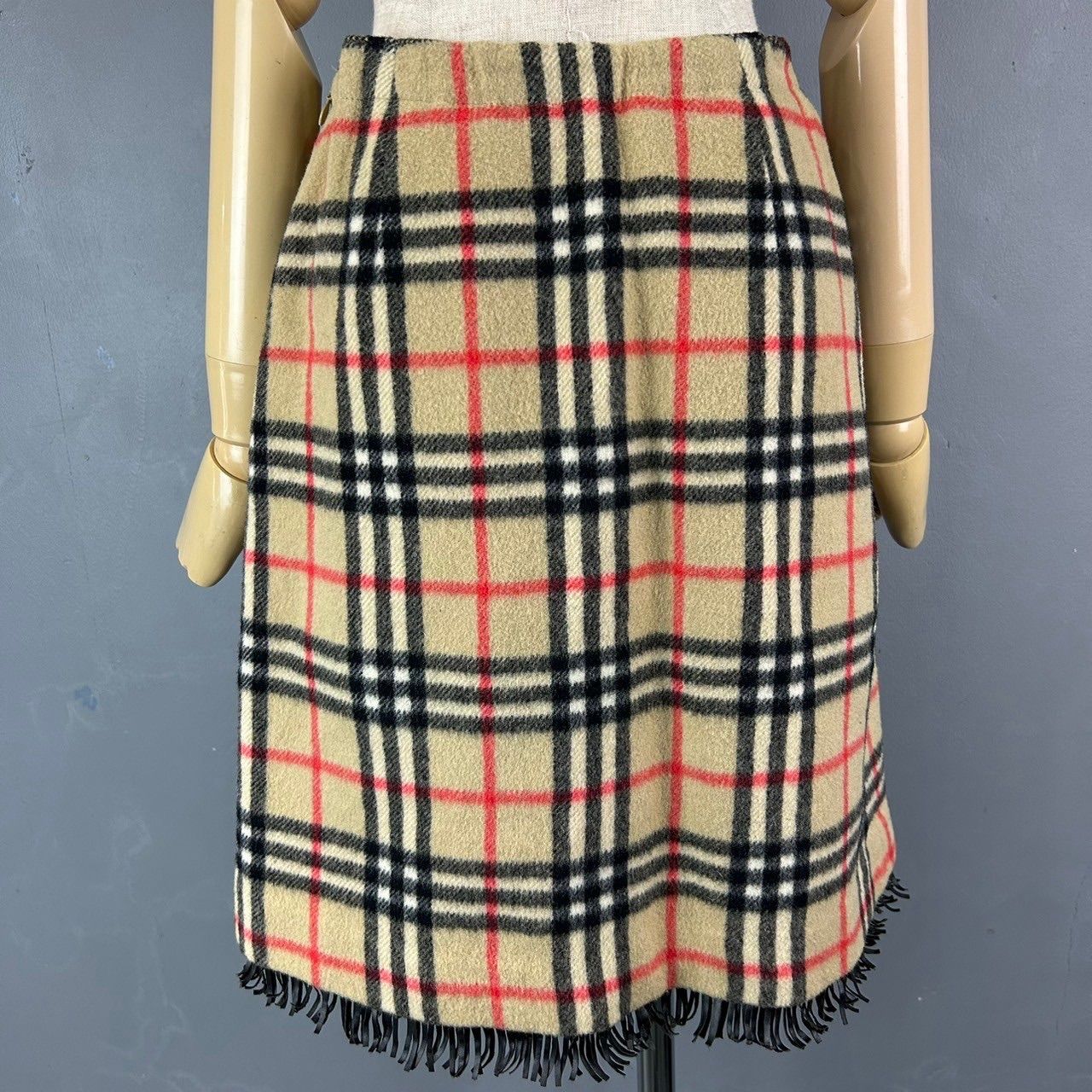 BURBERRYS バーバリー プリーツスカート ノバチェック ベージュ ウール バーバリーズ ウール100% ノバチェックロングプリーツスカート M