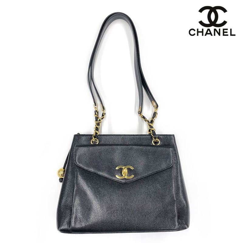 CHANEL シャネル ショルダーバッグ ターンロック キャビアスキン