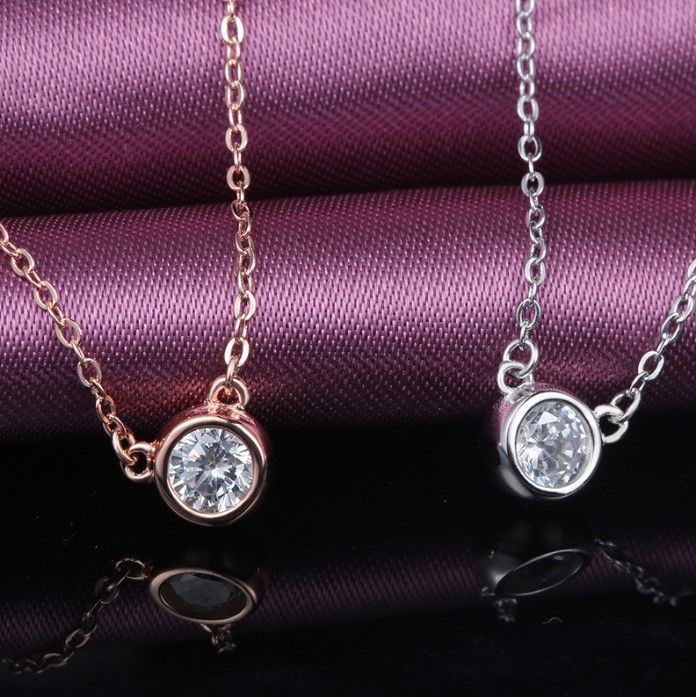 最高品質 1ct ピンクゴールド モアサナイト バイザヤード ネックレス 1ct モアサナイトネックレス ピンクゴールド【BYP】 - メルカリ