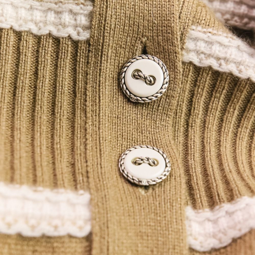 美品 CHANEL シャネル カシミヤ ボーダー ロングニット