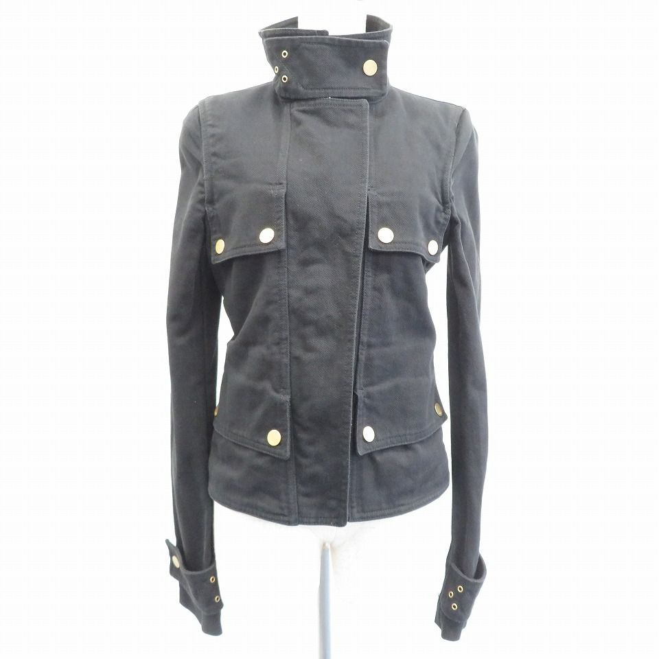 グッチ GUCCI イタリア製 ライダース デニム ジャケット ロゴボタン