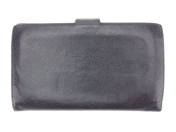 CHANEL シャネル 財布 キャビアスキン デカココマーク がま口 ブラック シャネル がま口財布 長財布 キャビアスキン×ココマーク
