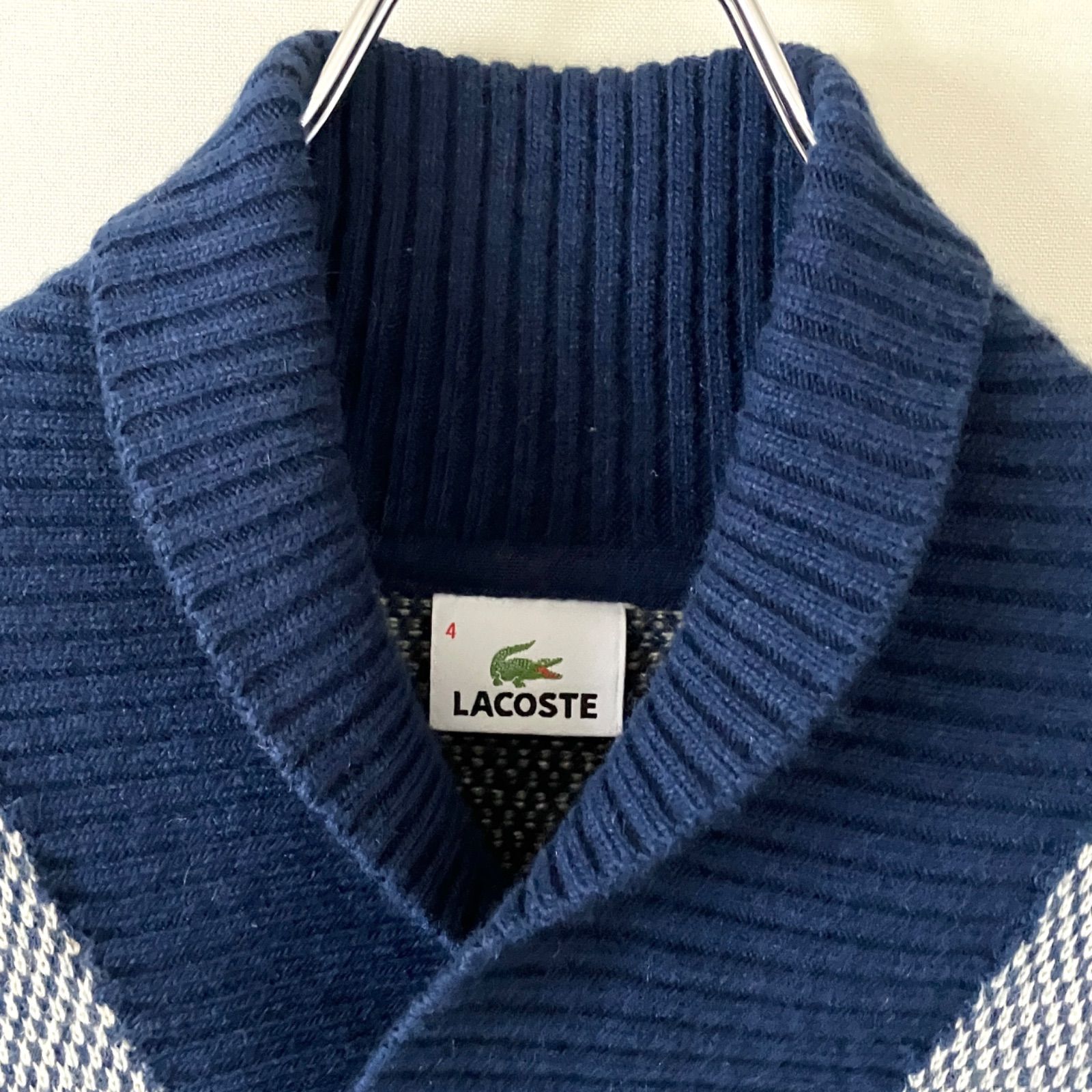 ラコステ/LACOSTE☆ジャガード/ショールカラーセーター☆アンゴラ 