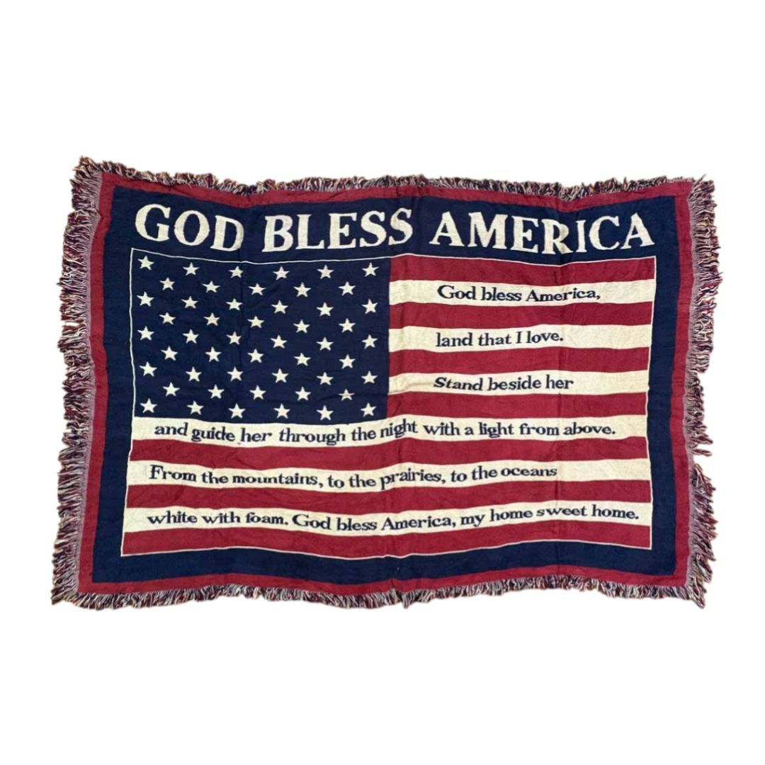 【VINTAGE】ラグ マット タペストリー OLD GLORY 星条旗 vintageラグ カーペット USA製 星条旗 メッセージ 1722 - メルカリ
