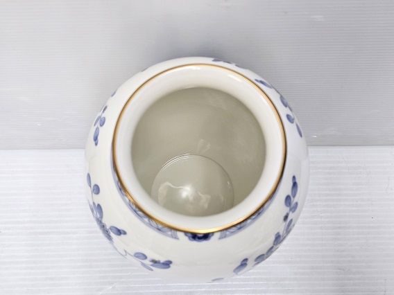 未使用展示品】 ナルミ NARUMI 花瓶 23cm ミラノ 金彩 ○YR-18641