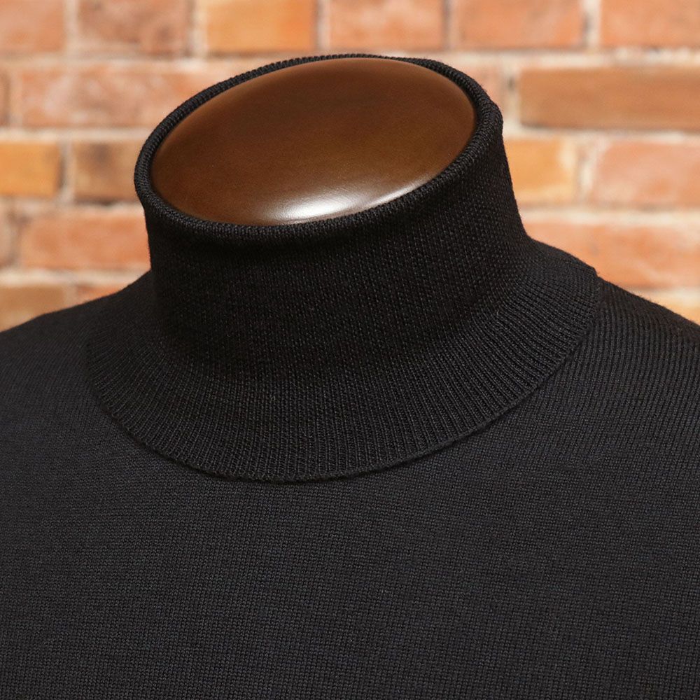 秋冬 J.LINDEBERG 44 S サイズ タートルネックニット 077-19911 メリノウール Tollegno 1900 トレーニョ ゴルフ メンズ 紳士 ジェイリンドバーグ 黒 ブラック mc144