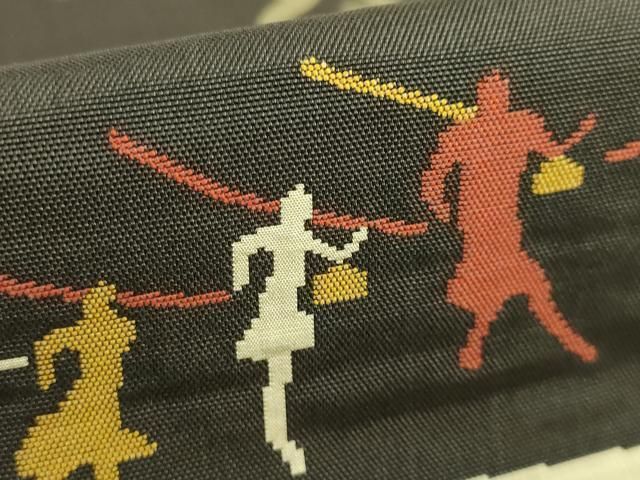 平和屋着物□極上 名門木屋太 今河織物 六通柄袋帯 人獣 逸品