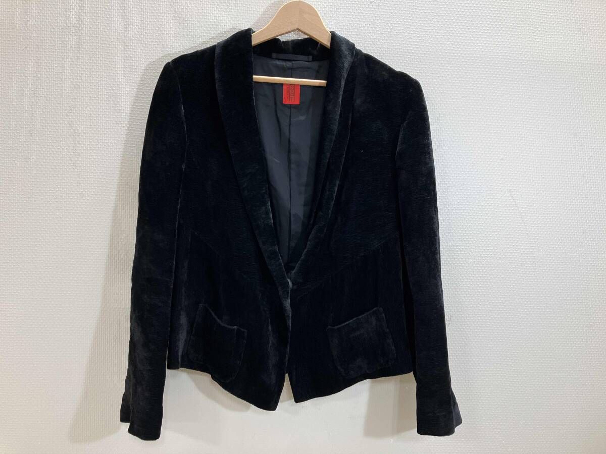 ISSEY MIYAKE イッセイミヤケhaaT Heart 糸瓜襟ジャケット ベロアジャケット ジャケット 黒 2