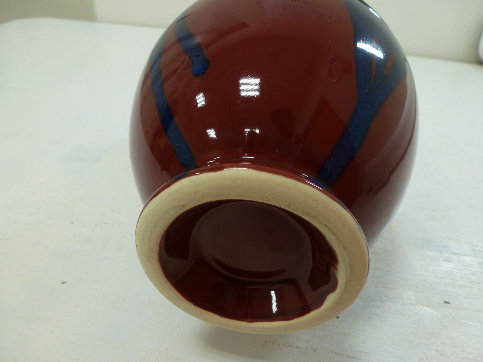 小原流 辰砂釉耳付花器 双耳 花瓶 花器 いけばな 華道 小原流 辰砂