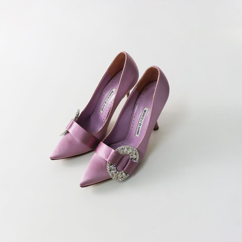 最終)Manolo Blahnik ラベンダーサテンヒール 楽天市場】MANOLO BLAHNIK マノロブラニク パンプス HANGISIFLAT