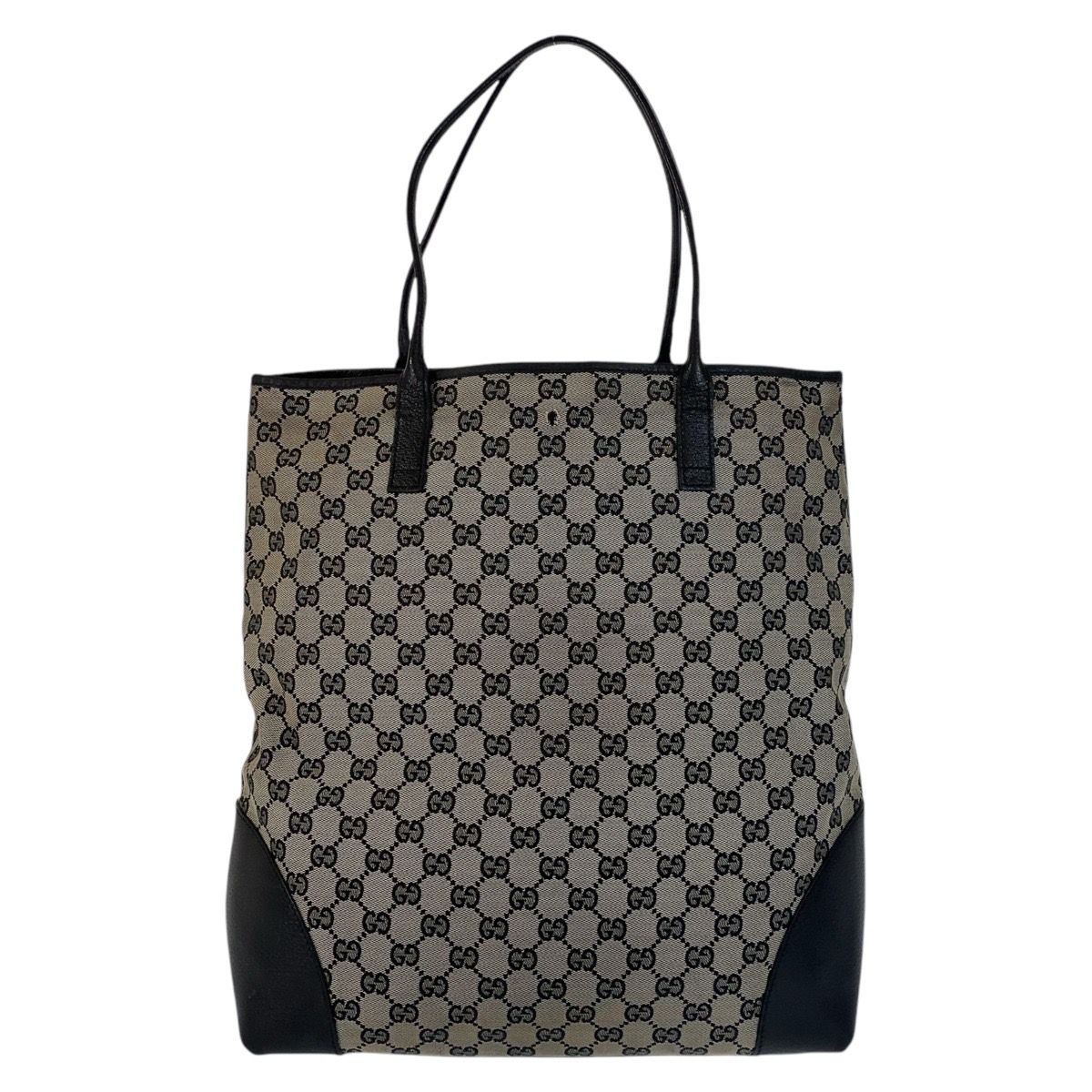 GUCCI グッチ グレー ブラック 黒 GGキャンバス/レザー 263345