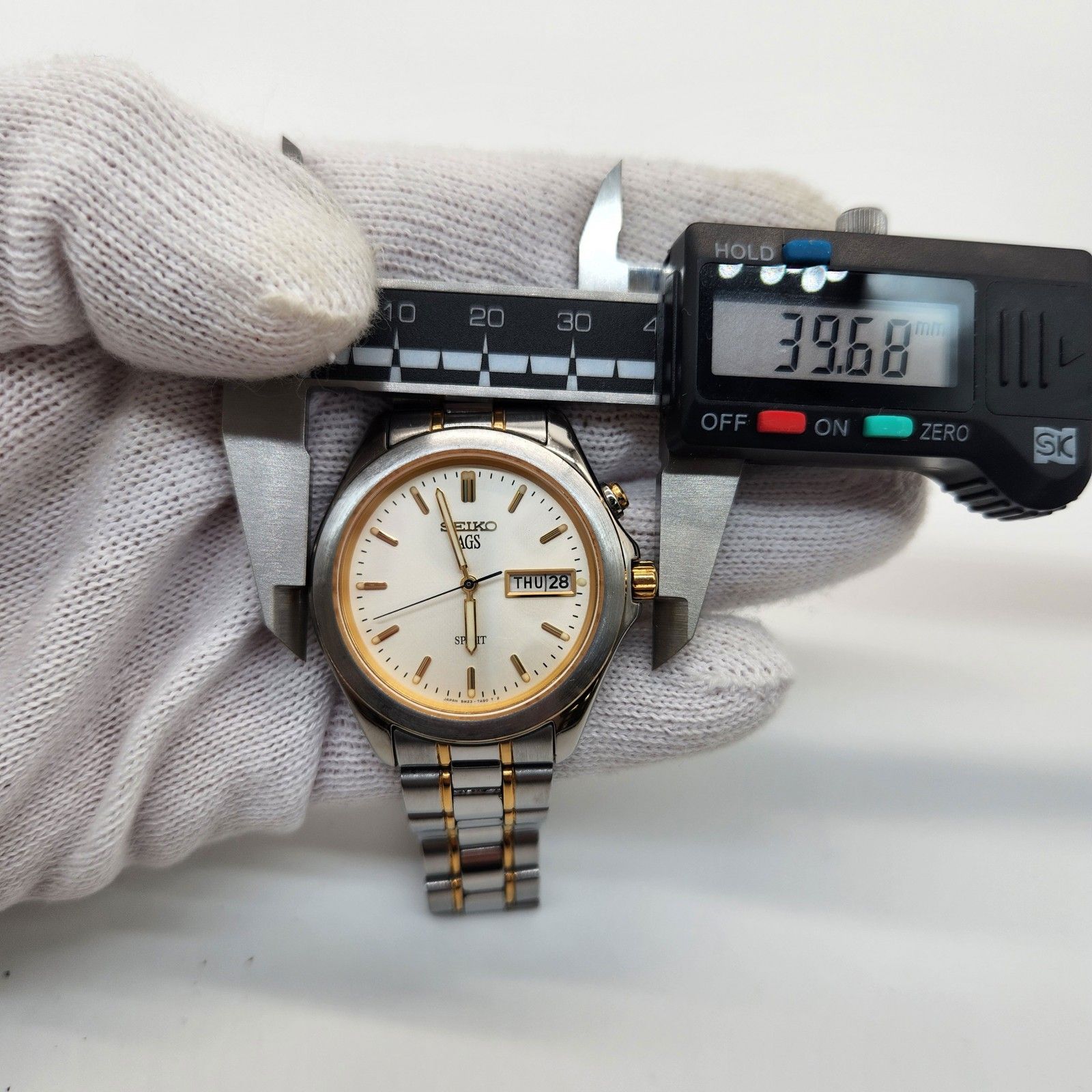 SEIKO AGS SPIRIT ゴールド文字盤 5M23-7A60 自動巻き3針 デイデイト 
