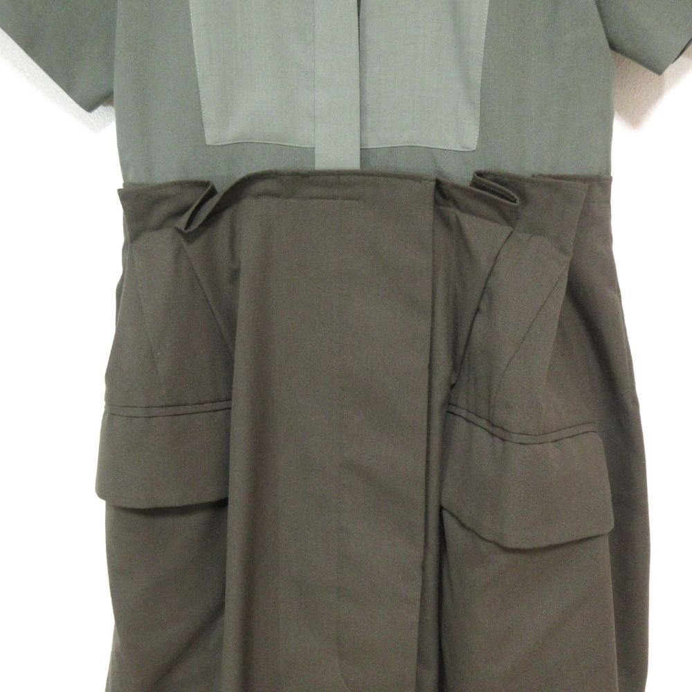 美品 21SS sacai サカイ Suiting Dress ハーフボタン 半袖 ロング丈