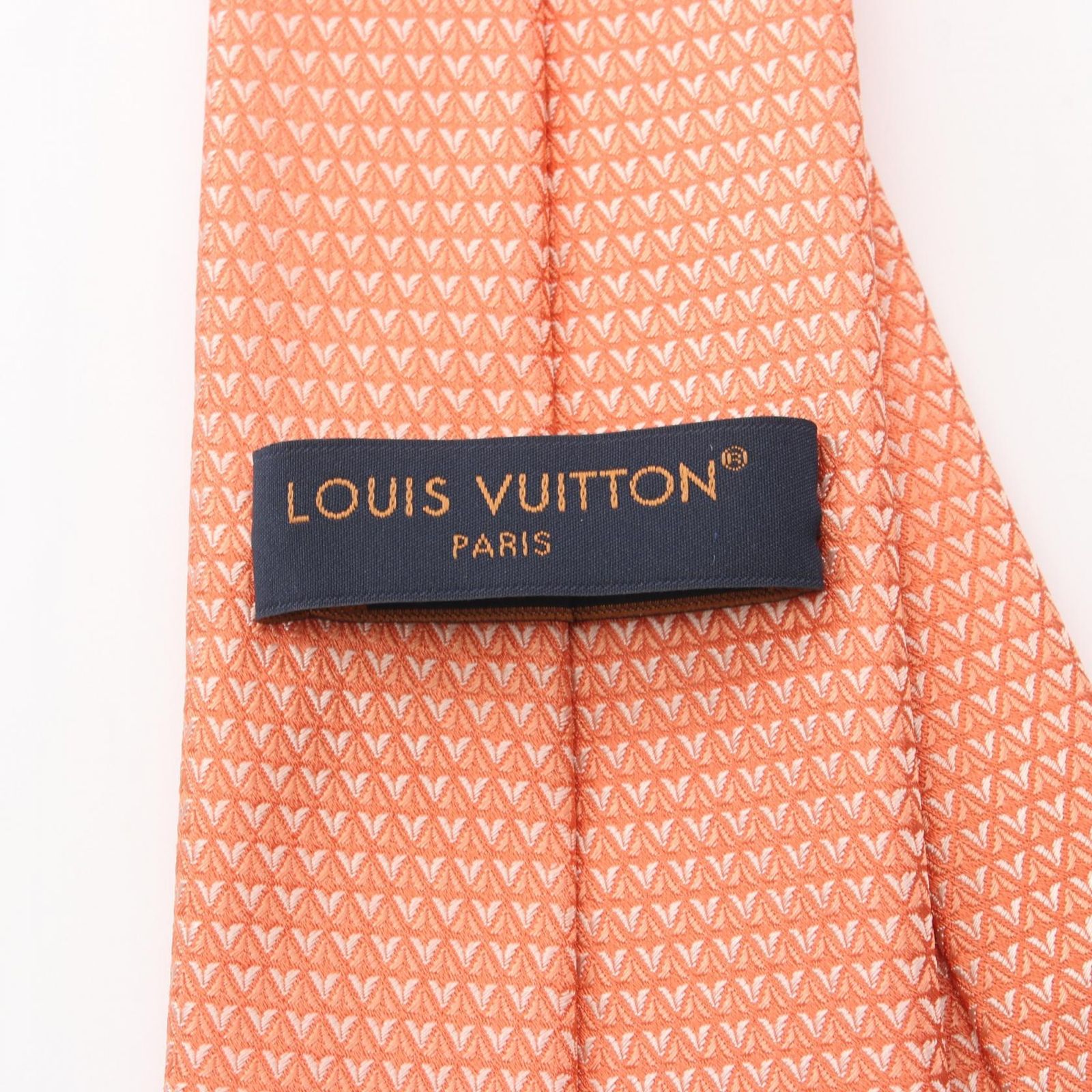 ルイ・ヴィトン LOUIS VUITTON ネクタイ MR1254 オレンジ シルク