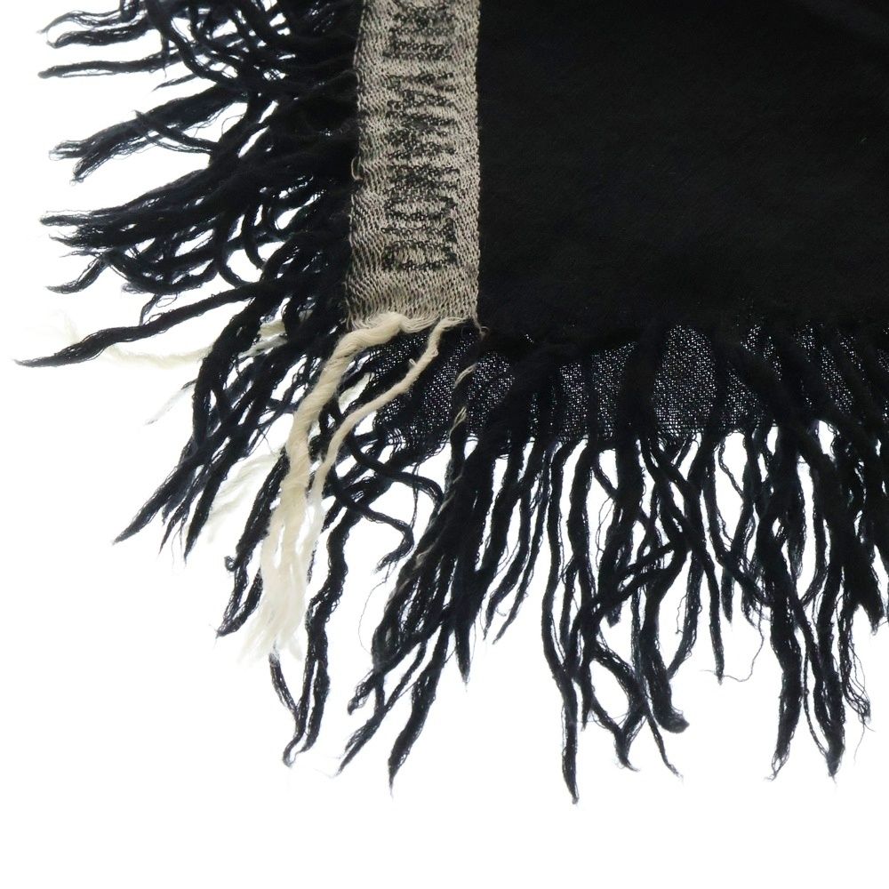  Yohji Yamamoto ヨウジヤマモト サイドロゴ 大判ストール マフラー ブラック その他 その他