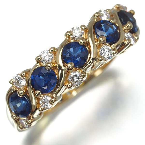 サファイア ダイヤモンド リング 11号 美品 ミキモト サファイア 0.98ct ダイヤ ダイヤモンド 0.22ct リング