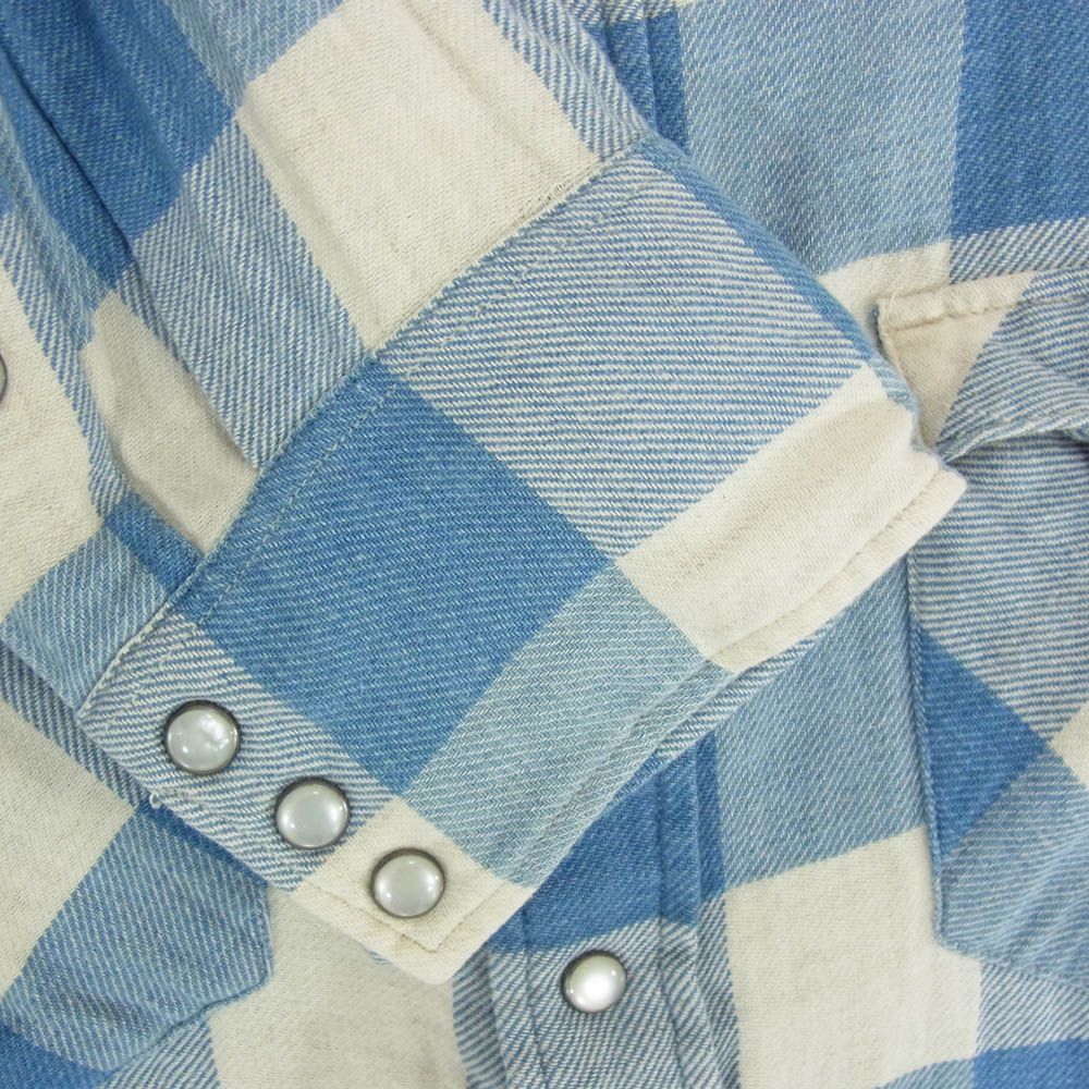 RRL ダブルアールエル 加工 ネル チェック ウエスタン シャツ ライト