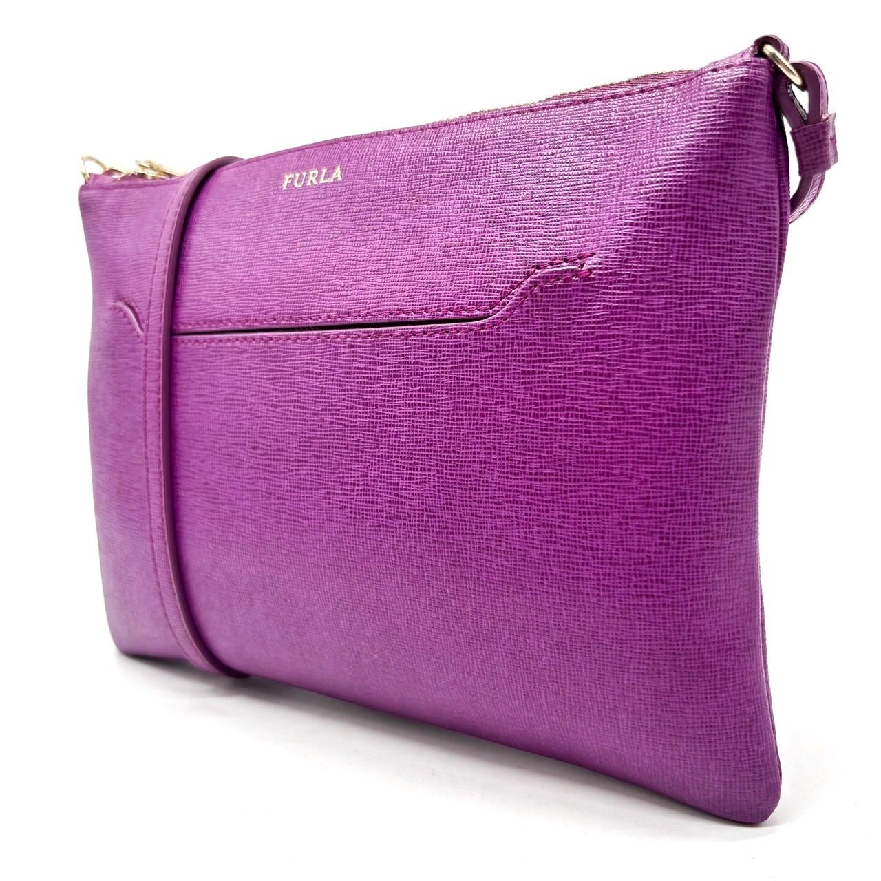 美品 FURLA フルラ ショルダーバッグ パープル レディース ブランド 斜 