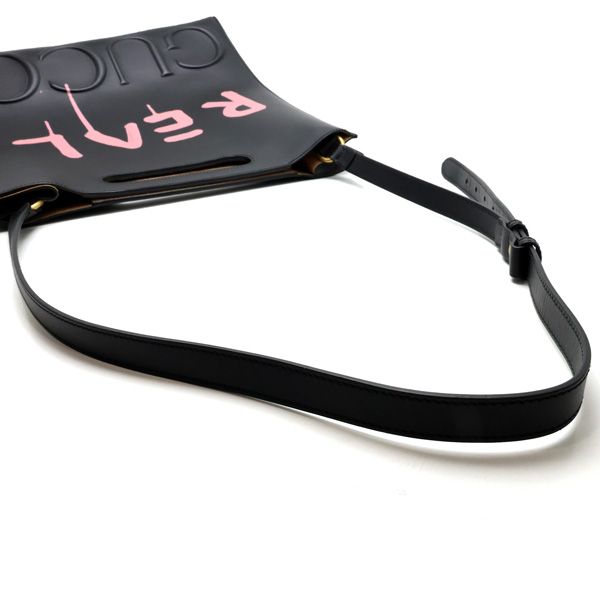 GUCCI ゴースト　レザー　2WAYハンドバッグ　414476 GUCCI グッチ ゴーストプリントスター 414476 ブラック イエロー