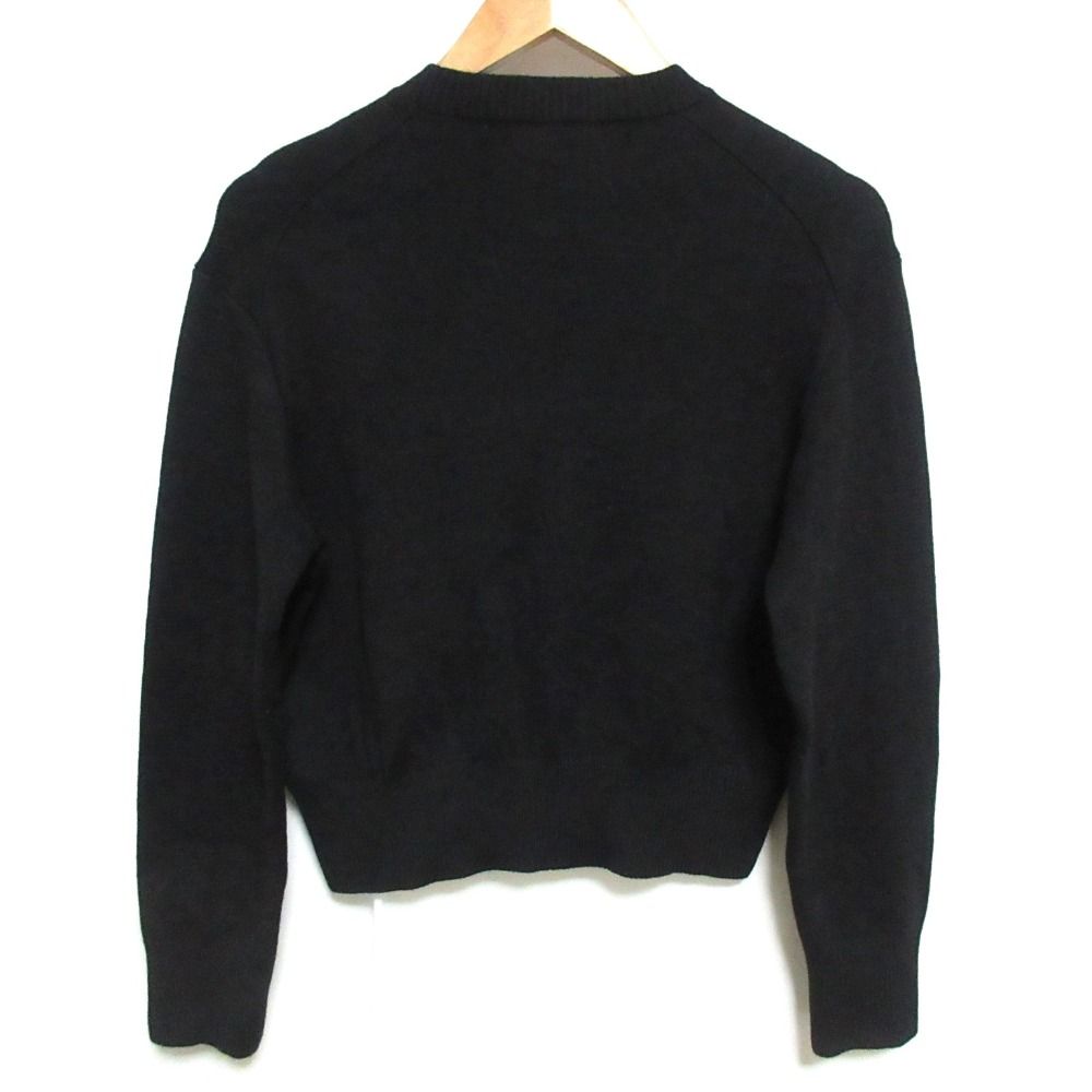 美品 AMI PARIS アミパリス ハートロゴインターシャ クルーネックニット セーター L ブラック レディース 古着 中古 美品 AMI PARIS アミパリス ハートロゴインターシャ クルー