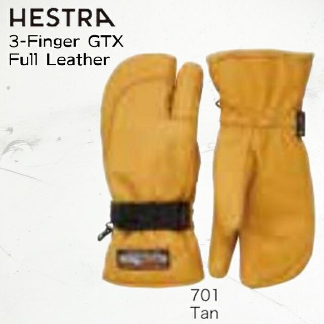 Hestra レザー ミトングローブ スリーフィンガー サイズ4 【公式通販】