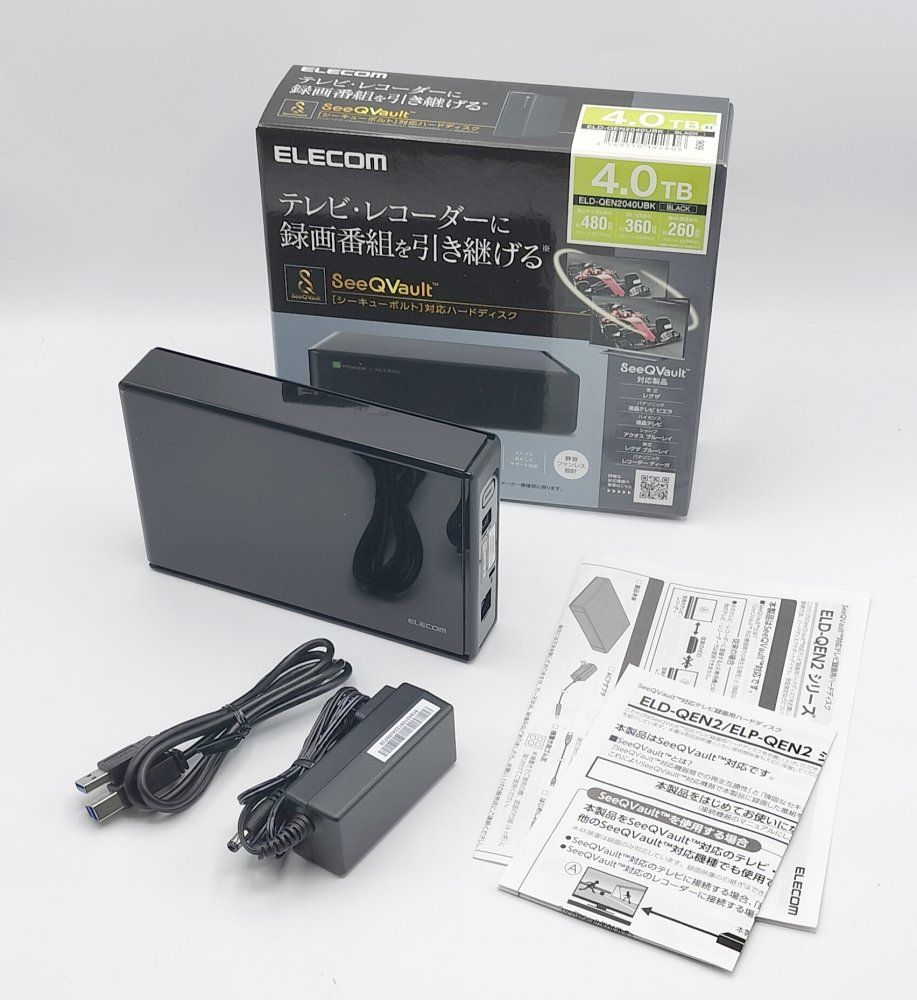 ELECOM - エレコム ELD-QEN2040UBK 外付けHDD 4TB　（中古） 中古 エレコム HDD 外付けハードディスク 4TB SeeQVault対応