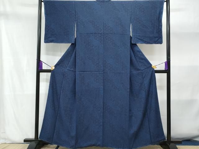 平和屋着物▽上質な色無地 竜田川地紋 二藍色 正絹 逸品 DAAX9046fe