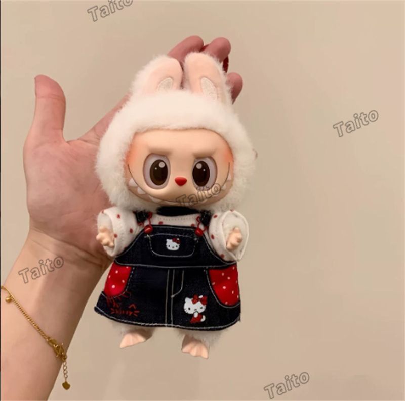 5点セット】 LABUBU服 着ぐるみ着せ替え服 デニムスカート 17cm