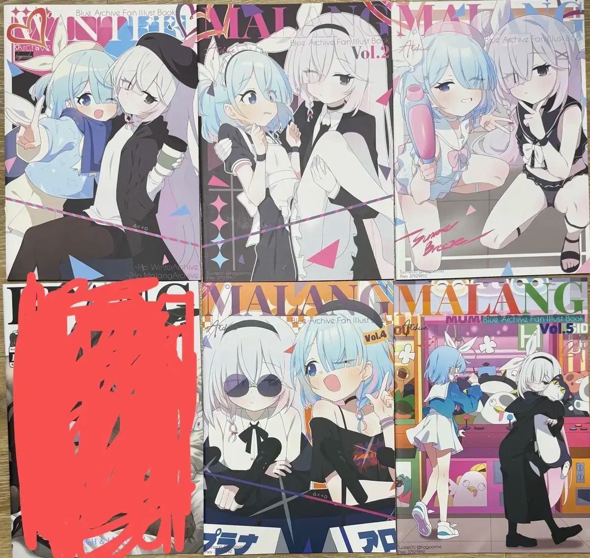 ブルーアーカイブ hagoonha ハグンハ 作家 イラーブック セット vol 1 ー 5 バッチ