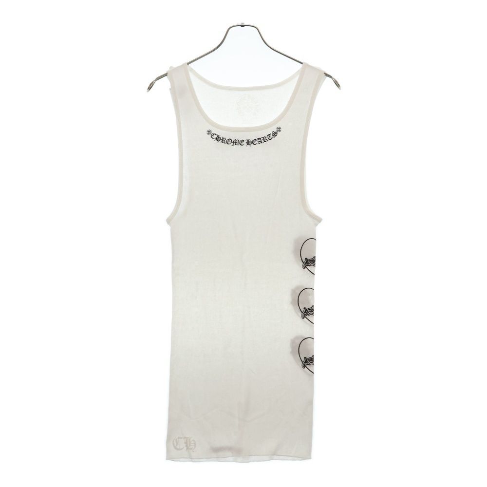 CHROME HEARTS クロムハーツ LOVE YOU RIB TANK ハートプリントタンクトップ ノースリーブシャツ ホワイト