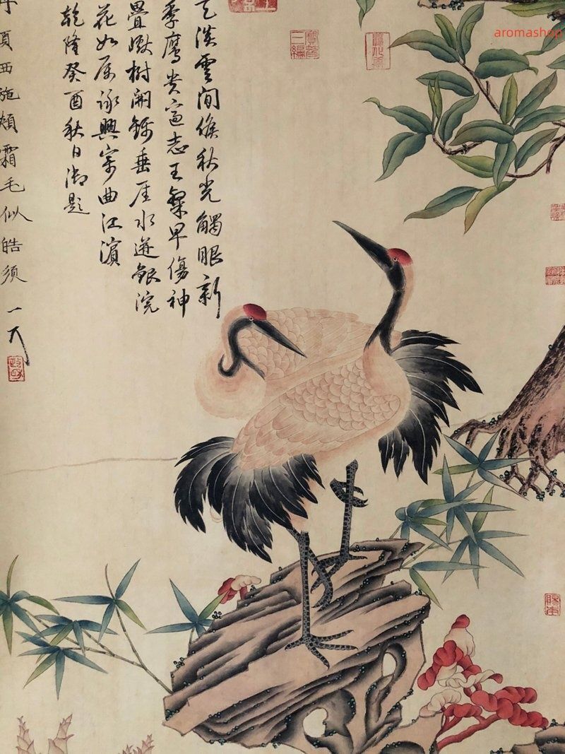 中国美術品 掛軸 鶴 タンチョウ 丹頂 中堂画 装飾 縦軸 中国書画 装飾 収蔵