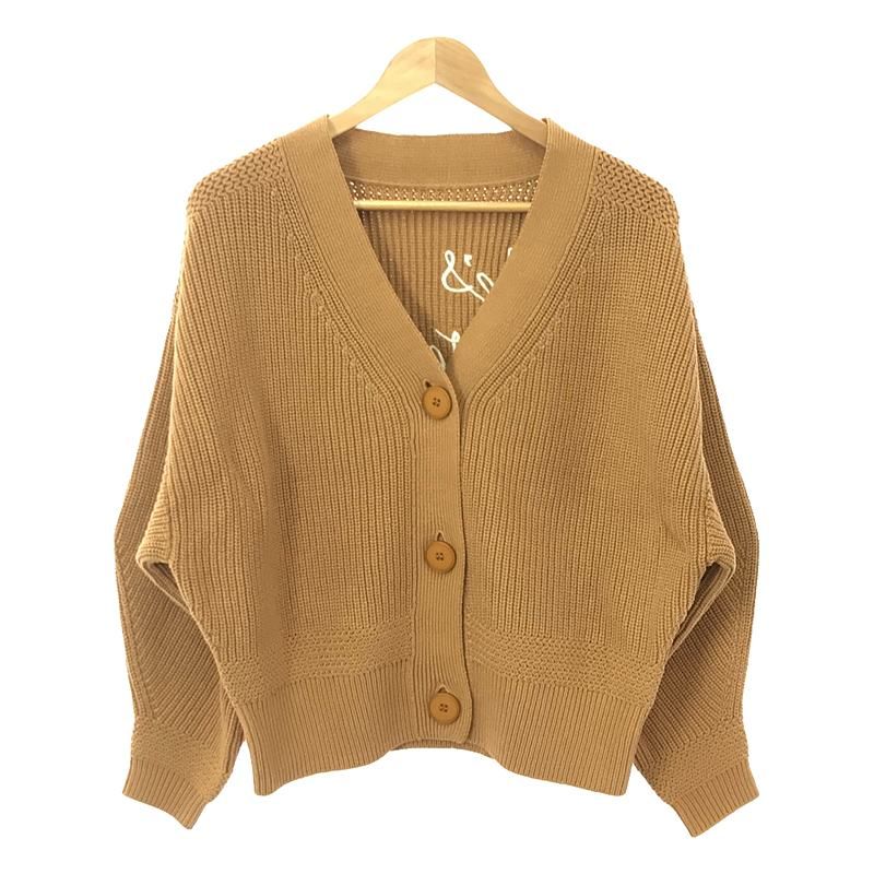 【美品】  Diagram GRACE CONTINENTAL / ダイアグラム | バックロゴ ニット カーディガン | 36 | ベージュ | レディース 美品】 Diagram GRACE CONTINENTAL / ダイアグラム | バックロゴ