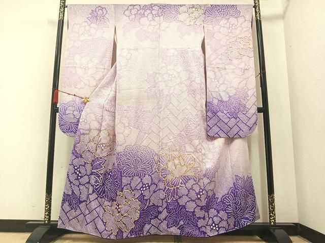 平和屋着物○豪華振袖 駒刺繍 絞り 牡丹 やまと誂製 正絹 逸品 AABA8227ph