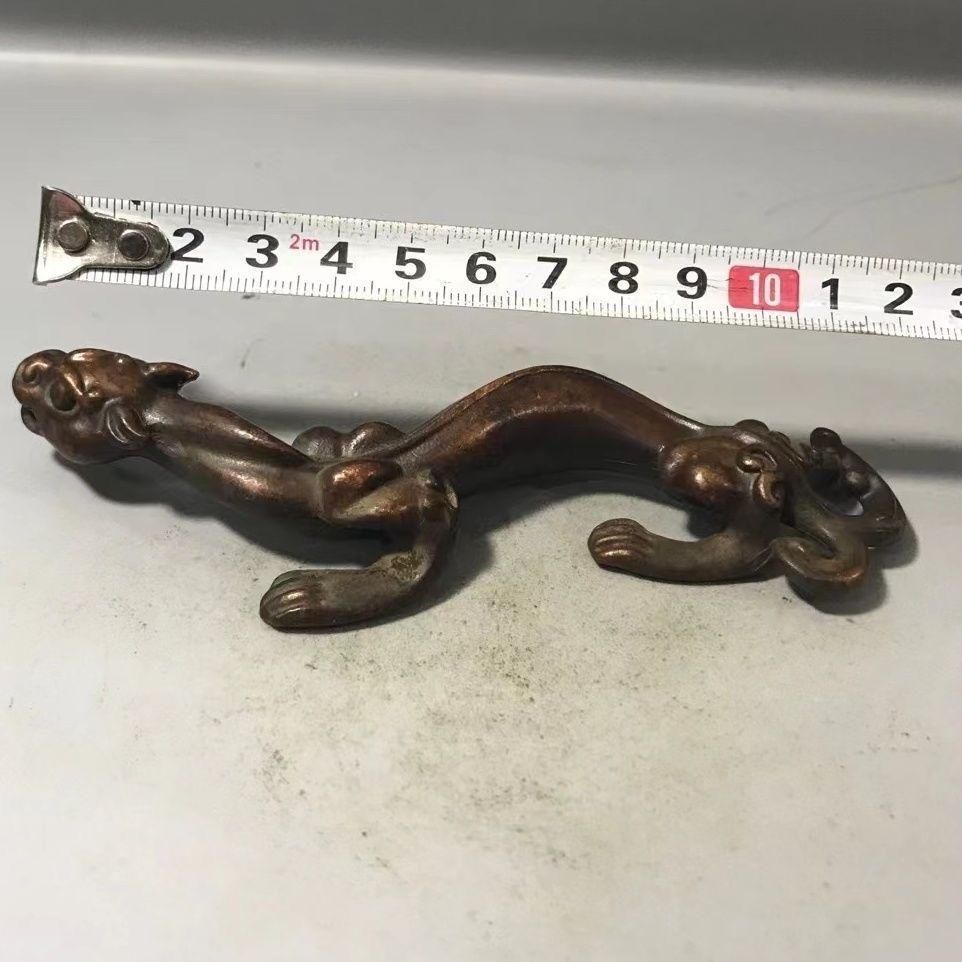 銅細工 龍 茶寵 風水 書道具 文房具 装飾品 工芸品 美術品 置物