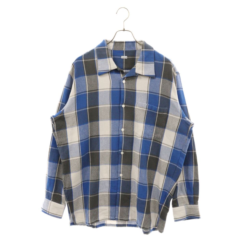 SEQUEL (シークエル) 21SS CHECK NEL SHIRT タータンチェック コットン 長袖ネルシャツ ブルー SQ-21SS-SH-02  - メルカリ