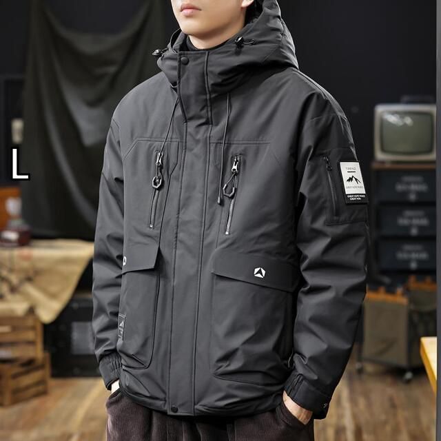 L 秋冬 コーデ メンズ 服 シンプル ファッション オシャレ 大人 かっこいい 大きいサイズ ストリート 紳士服 アメリカン ワークウェア アウトドア 防水 ダウン ジャケット ダック 暖かい