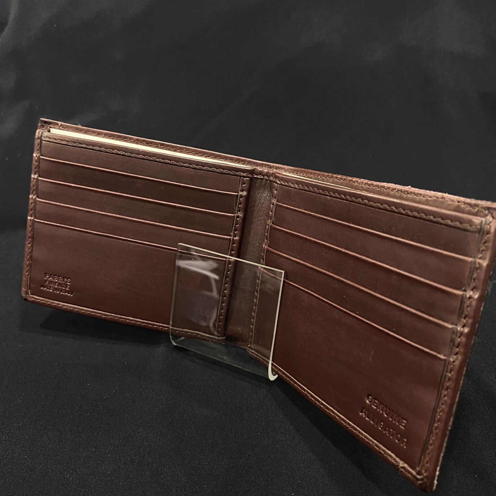 Parri's イタリア製 クロコダイル 二つ折り財布 - メルカリ