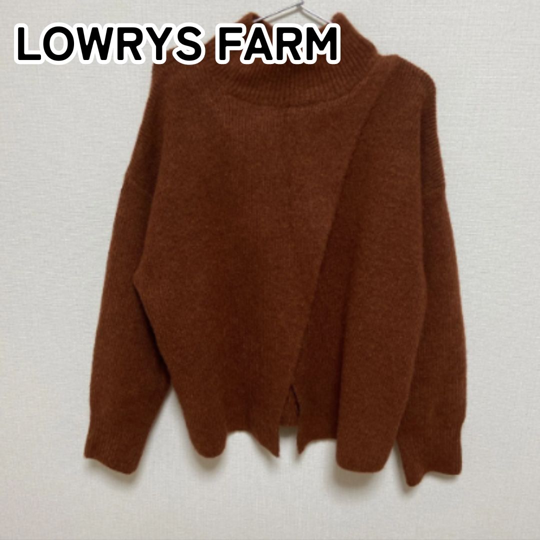 LOWRYS FARM ローリーズファーム F レッド×ブラウン ハイネック 長袖