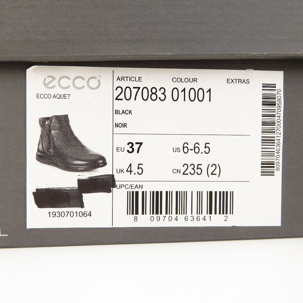ECCO エコー ブーツ ecco AQUET ZIP BOOTIE GTX ショートブーツ サイド